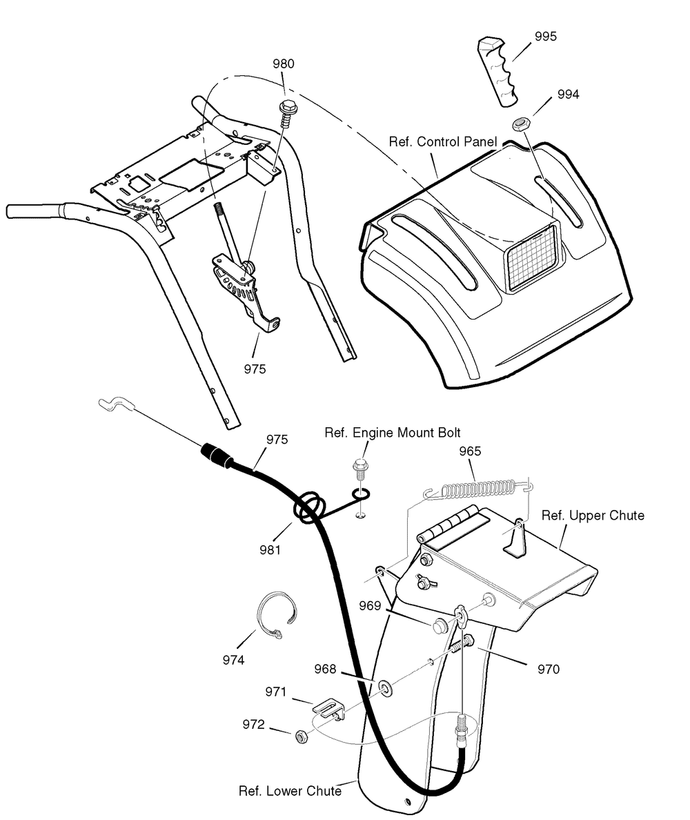 Remote Control Diagram and Parts List for 1695368-6291490X54 2007 Briggs and Stratton Snow Blower